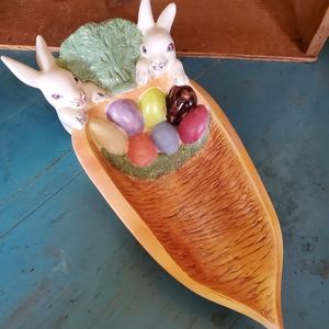 Vintage Easter Candy Dish Carrot